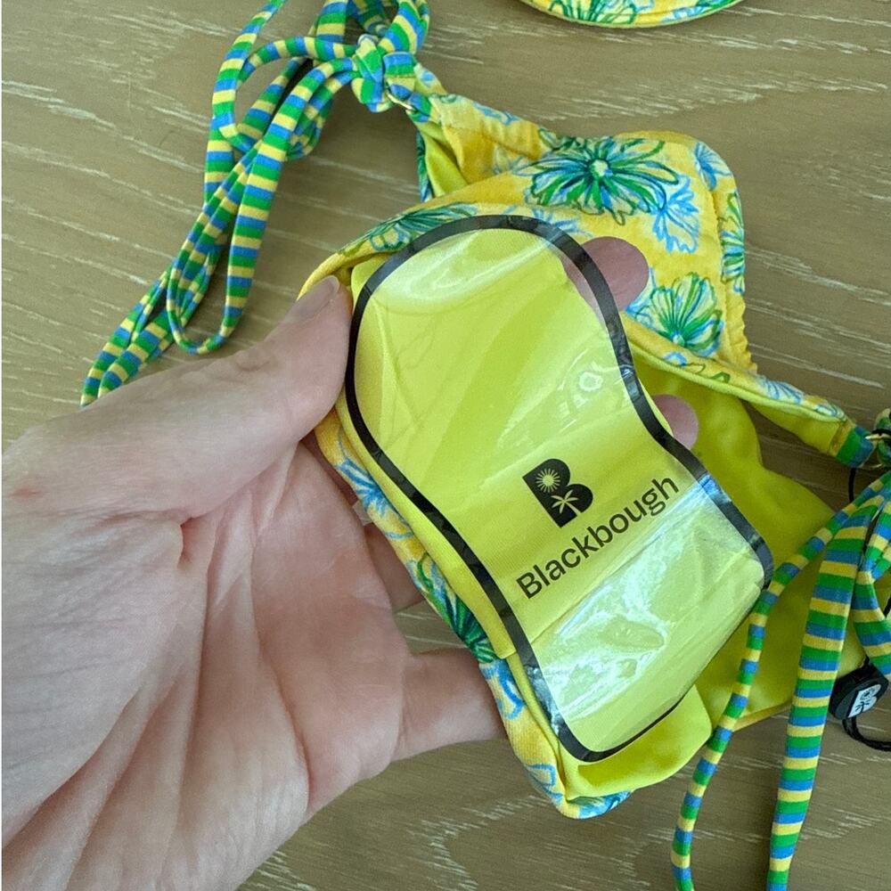 Blackbough Bikinis Simone & Maddy Triangle Bikini Agua Fresca Size XS in Yellow - Picture 2 of 4